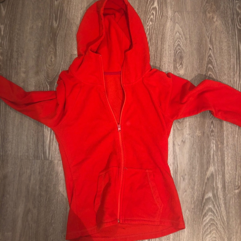 Red fleece zip up